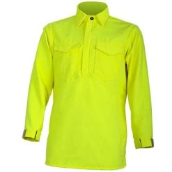 Brush Shirts Tecasafe Plus 7 Oz.Hickory Brush Shirt (Hi Viz Yellow), CrewBoss
