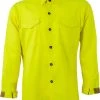Tecasafe Plus 7.0 Oz Trad. Brush Shirt (Hi Viz Yellow), CrewBoss