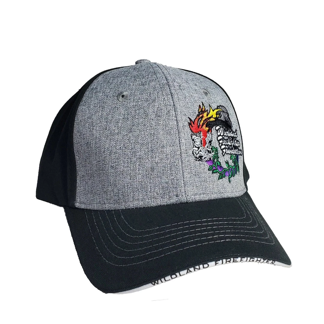 Ball Cap With Wreath (Grey/Black), Wildland Firefighter Foundation Foundations & Fundraisers