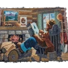 Throw Blanket (Cotton) Reading By The Fire, Smokey Bear