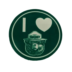 I Heart Smokey Glow In The Dark Sticker, Smokey Bear