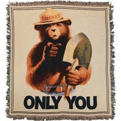 The Supply Cache Inc Throw Blanket (Cotton) Only You, Smokey Bear