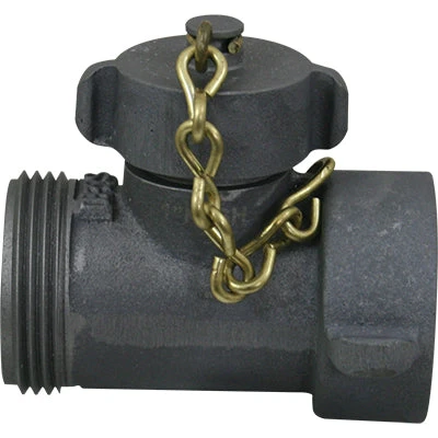 Hose Line Tee, 1.5 NH X 1 NP W/ Cap & Chain, S & H Products