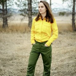 Women's Tecasafe Plus 5.8 Oz Aspen Brush Shirt (Yellow), Green Buffalow