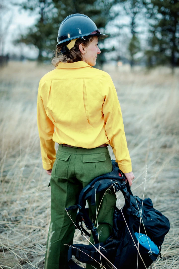 Women's Tecasafe Plus 5.8 Oz Aspen Brush Shirt (Yellow), Green Buffalow