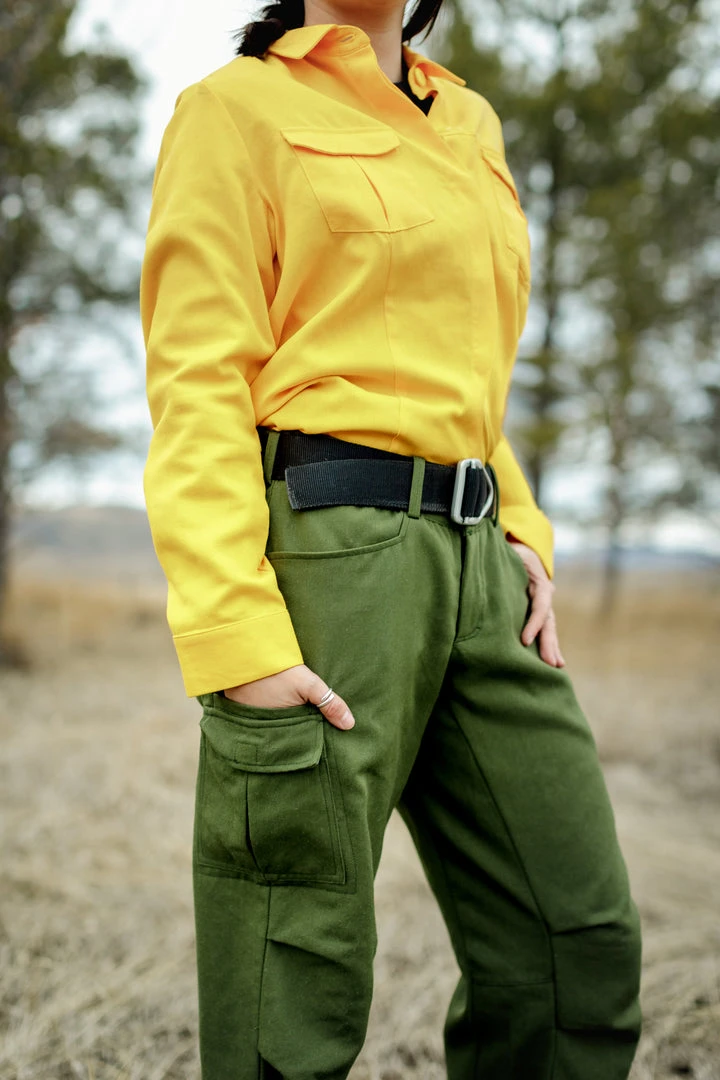 Women's Tecasafe Plus 5.8 Oz Aspen Brush Shirt (Yellow), Green Buffalow